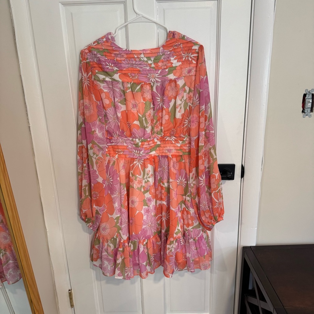 NWT - VICI Collection Floral Long Sleeve Chiffon Babydoll Dress - Picture 5 of 7